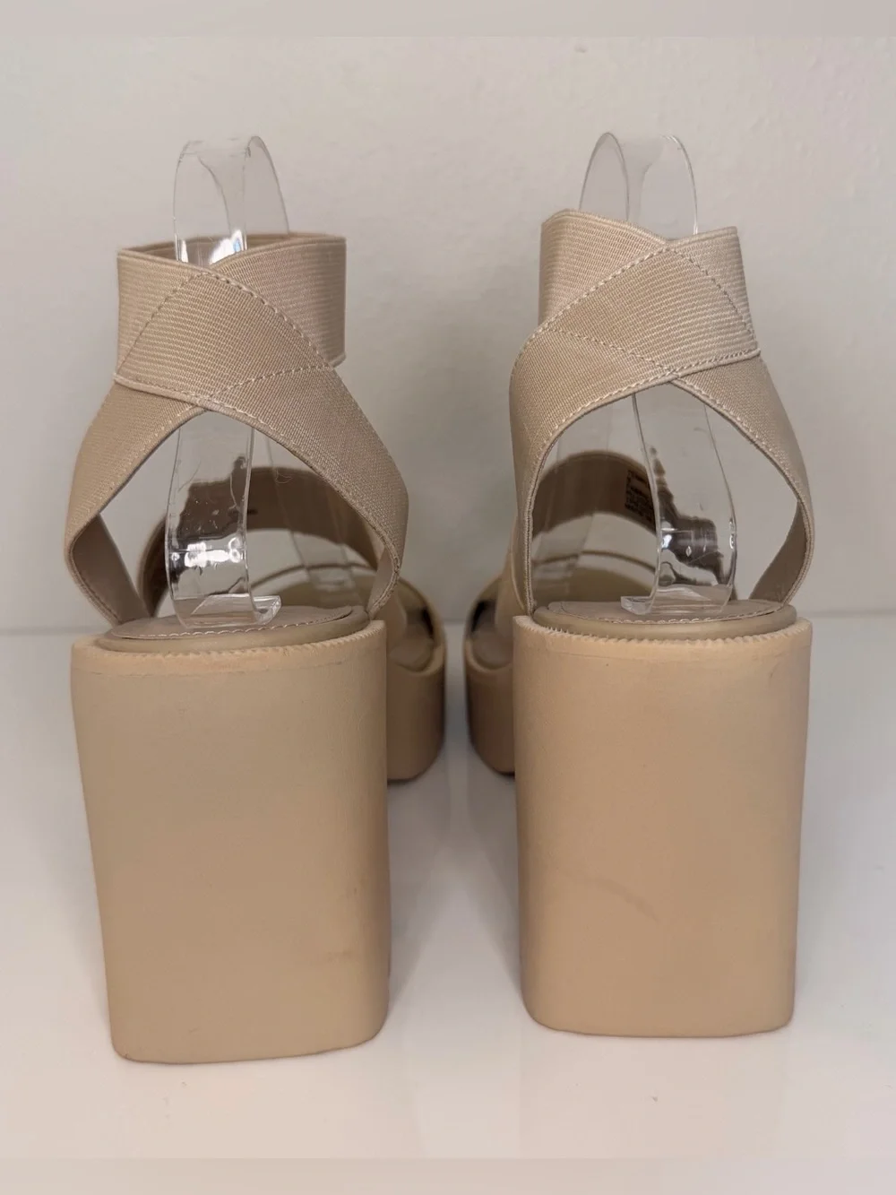 Madden Girl Neutral Beige Platform Chunk Heel Sandals